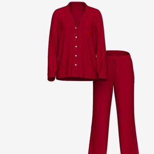 Victoria's Secret Modal Soft Bow Long Pajama Set - Red Lacquer - Size M/Short